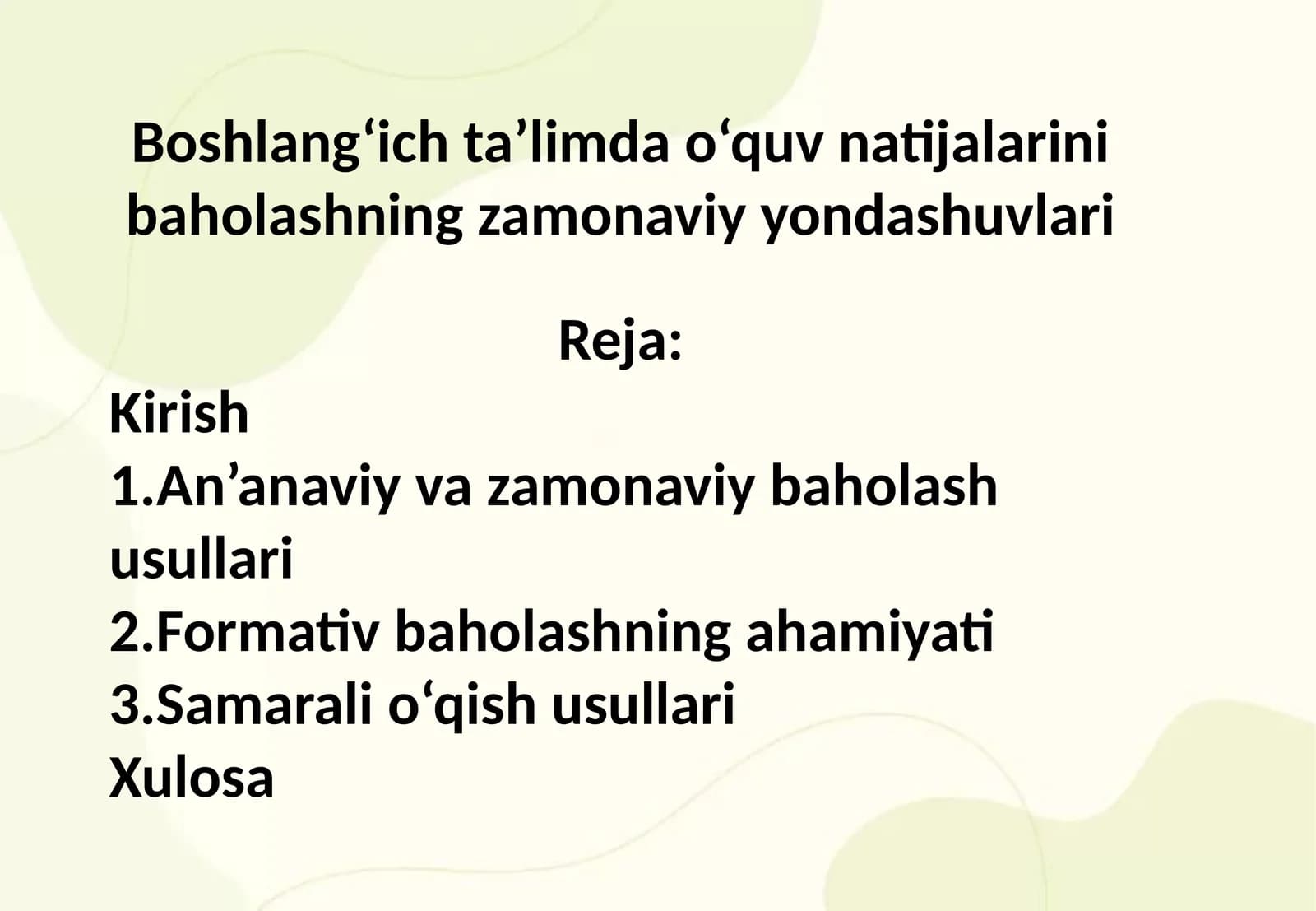 Boshlang‘ich ta’limda o‘quv natijalarini baholashning zamonaviy yondashuvlari