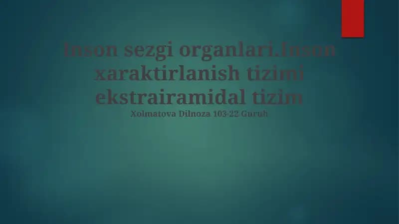 Inson sezgi organlari