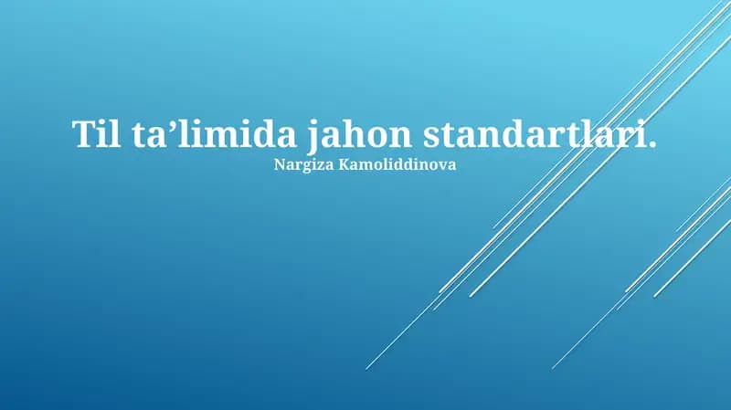 Ta'limdagi Jahon Standartlari