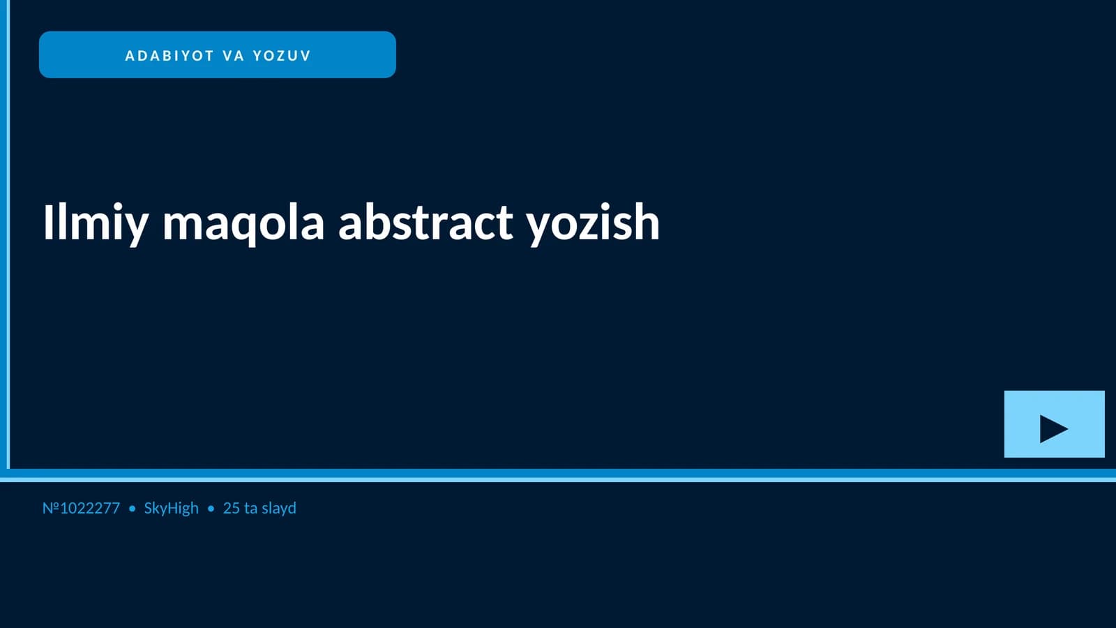 Ilmiy maqola abstract yozish