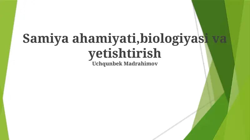 Samiya biologiyasi va yetishtirish