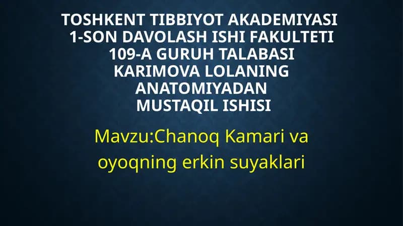oyoq suyaklari anatomiyasi
