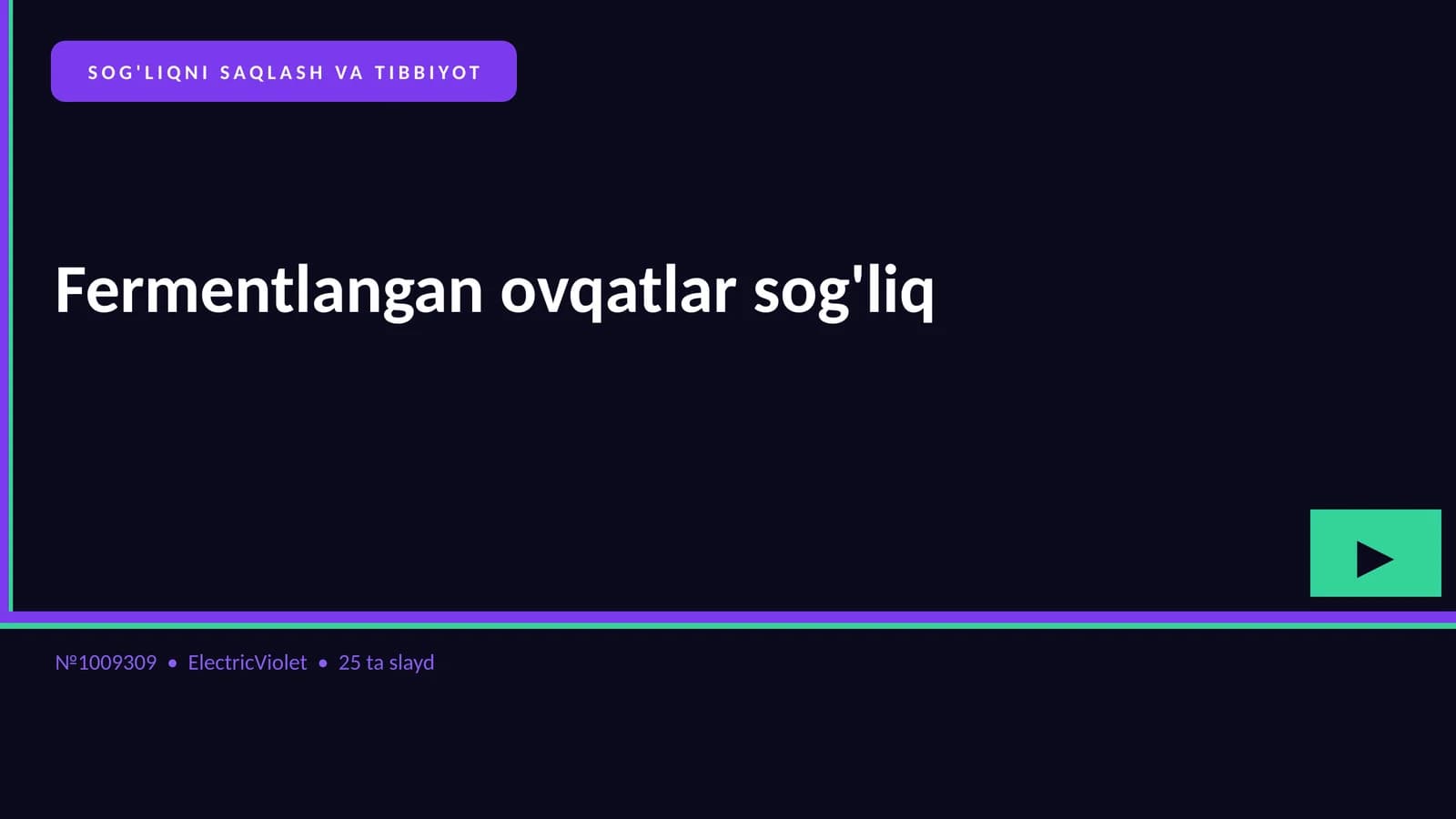 SOG'LIQNI SAQLASH VA TIBBIYOT