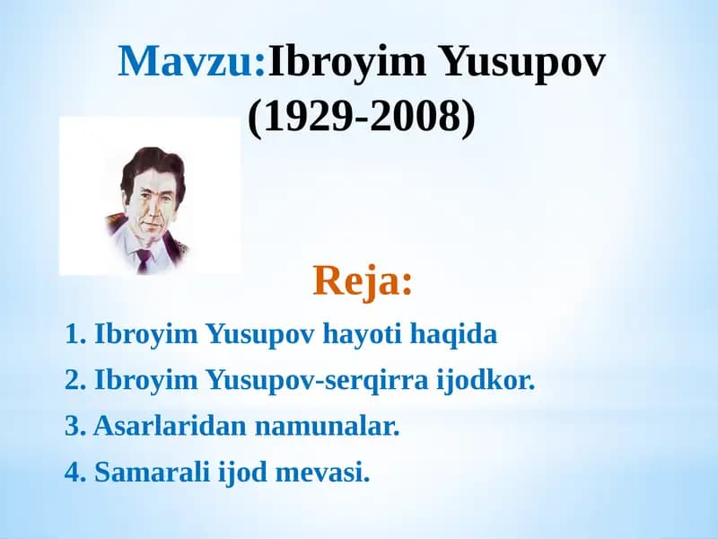 Ibroyim Yusupov (1929-2008)