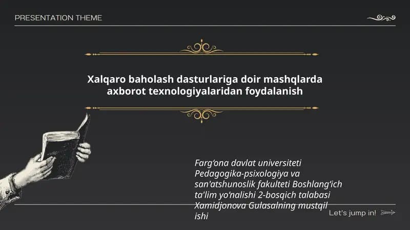 Xalqaro baholash dasturlariga doir mashqlar