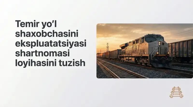 Temir yoʻl shaxobchasini ekspluatatsiyasi shartnomasi loyihasini tuzish