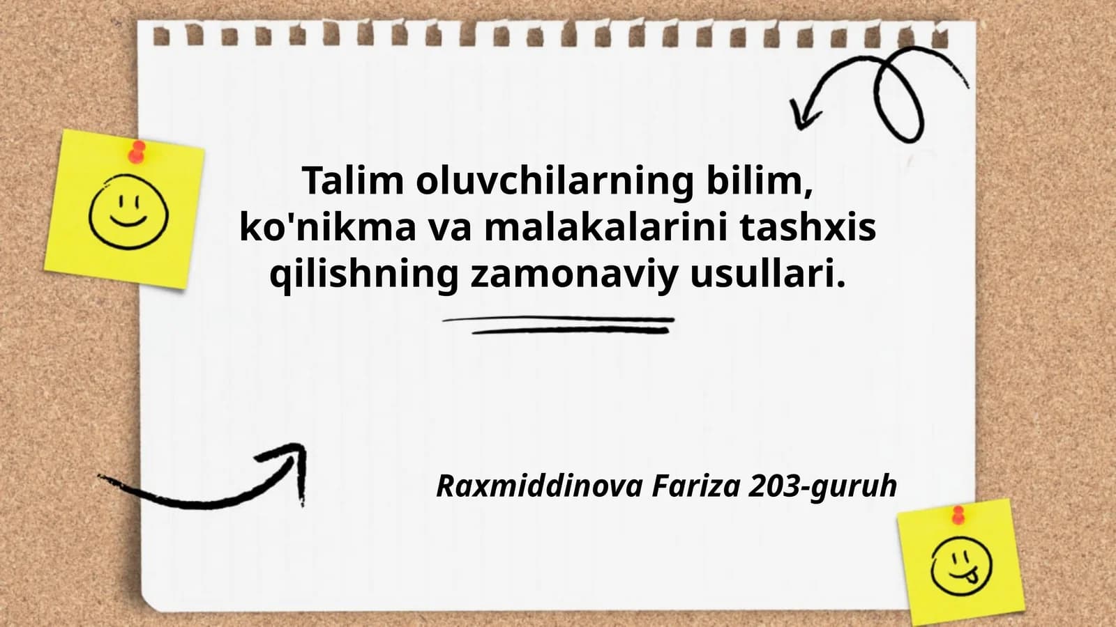Talim oluvchilarning bilim, ko'nikma va malakalarini tashxis qilishning zamonaviy usullari