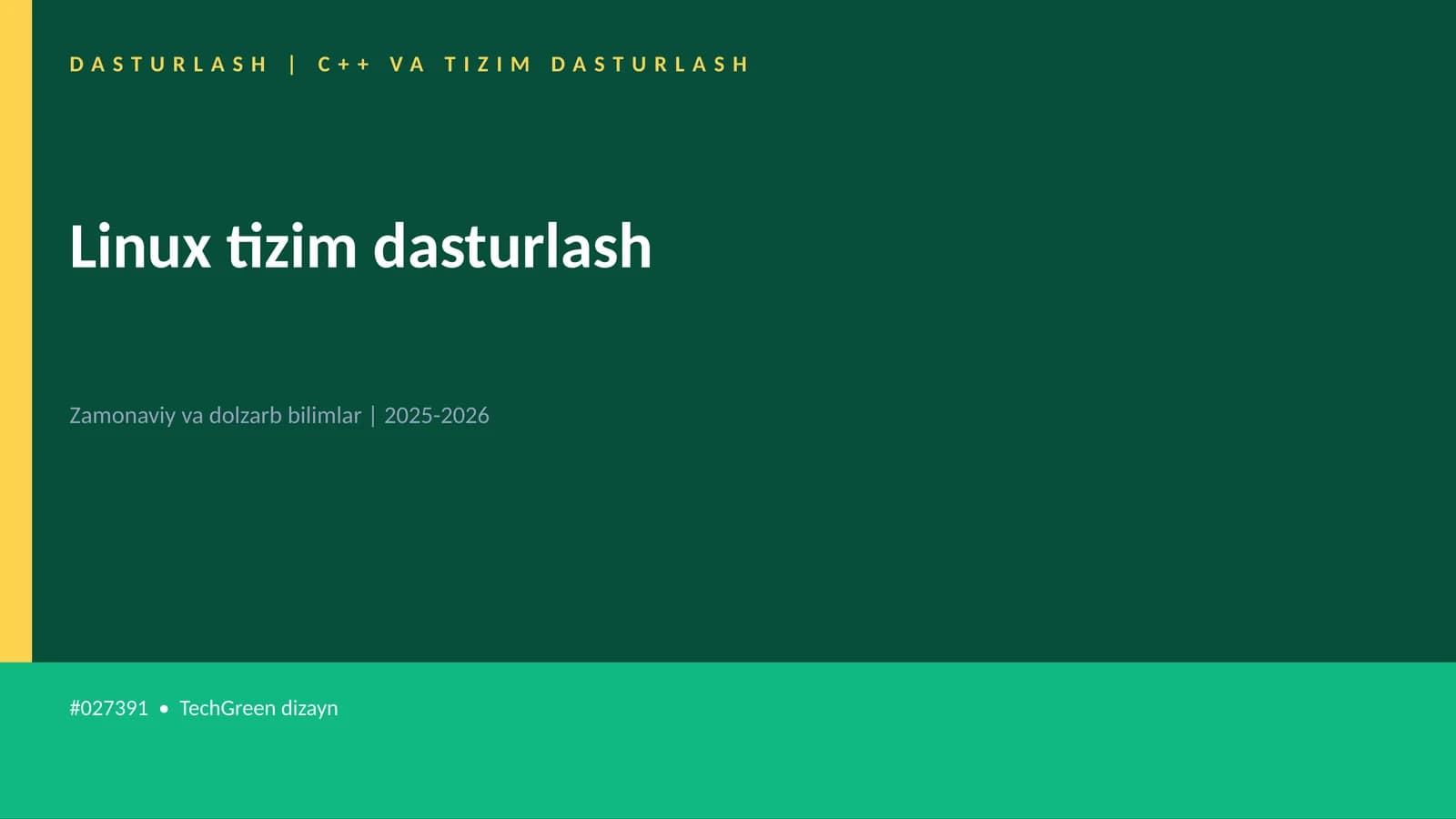 C++ VA TIZIM DASTURLASH
