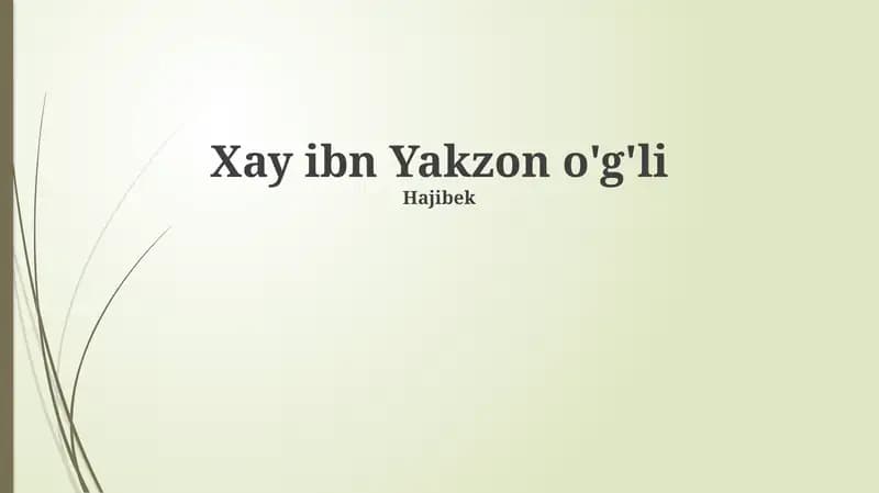 Xay ibn Yakzon o'g'li