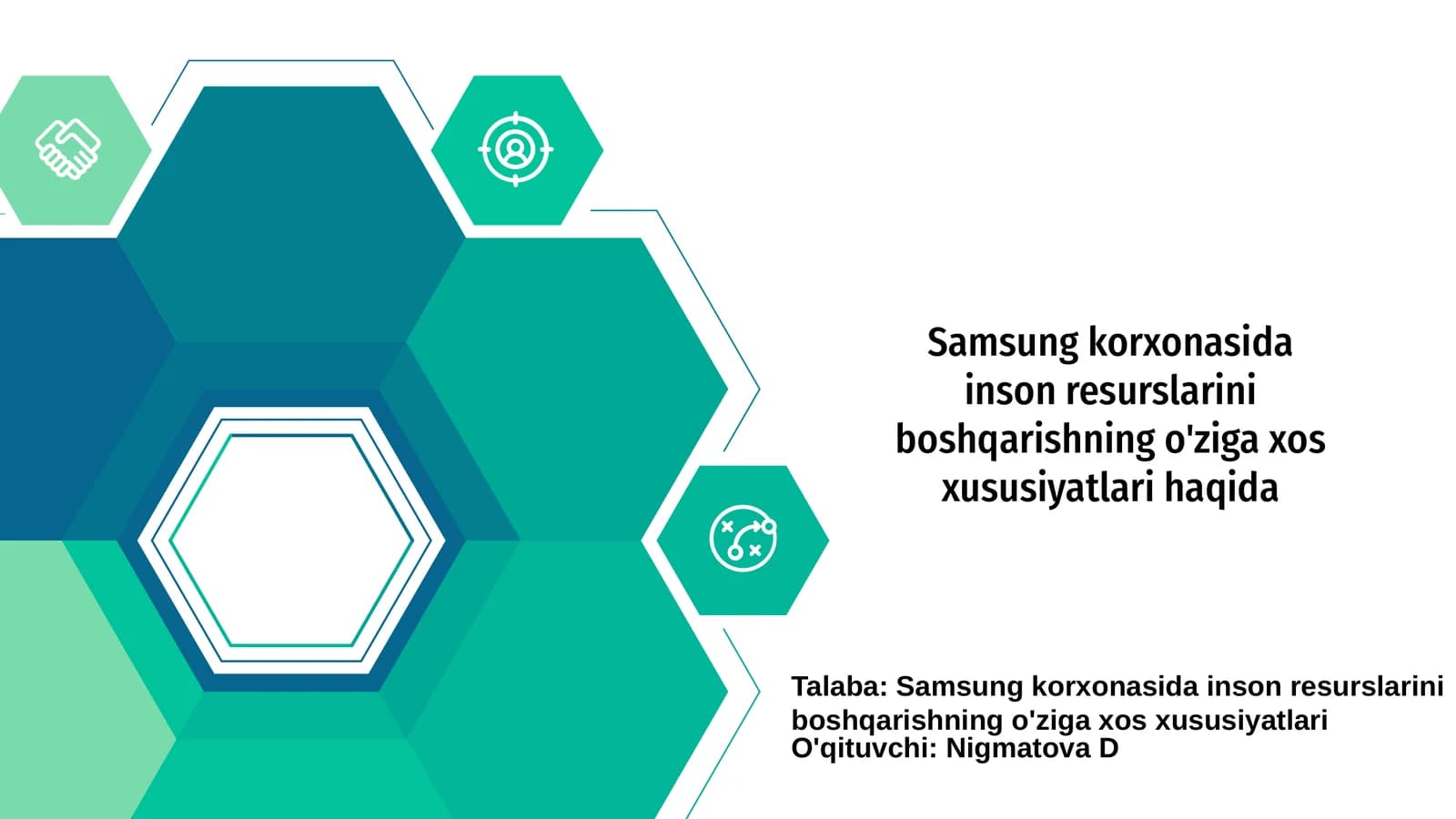 Samsung korxonasida inson resurslarini boshqarishning o'ziga xos xususiyatlari