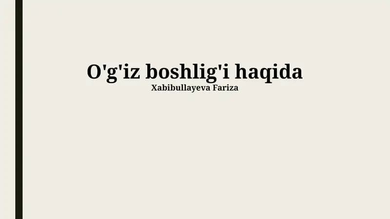 Ogʻiz boʻshligʻining tekshiruvi
