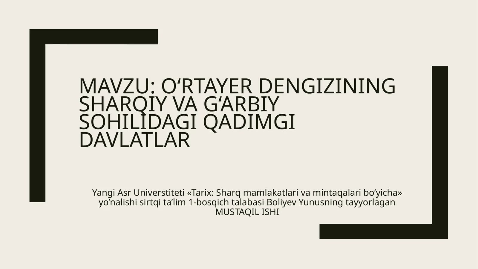 O‘rtayerdengizining sharqiy va g‘arbiy sohilidagi qadimgi davlatlar