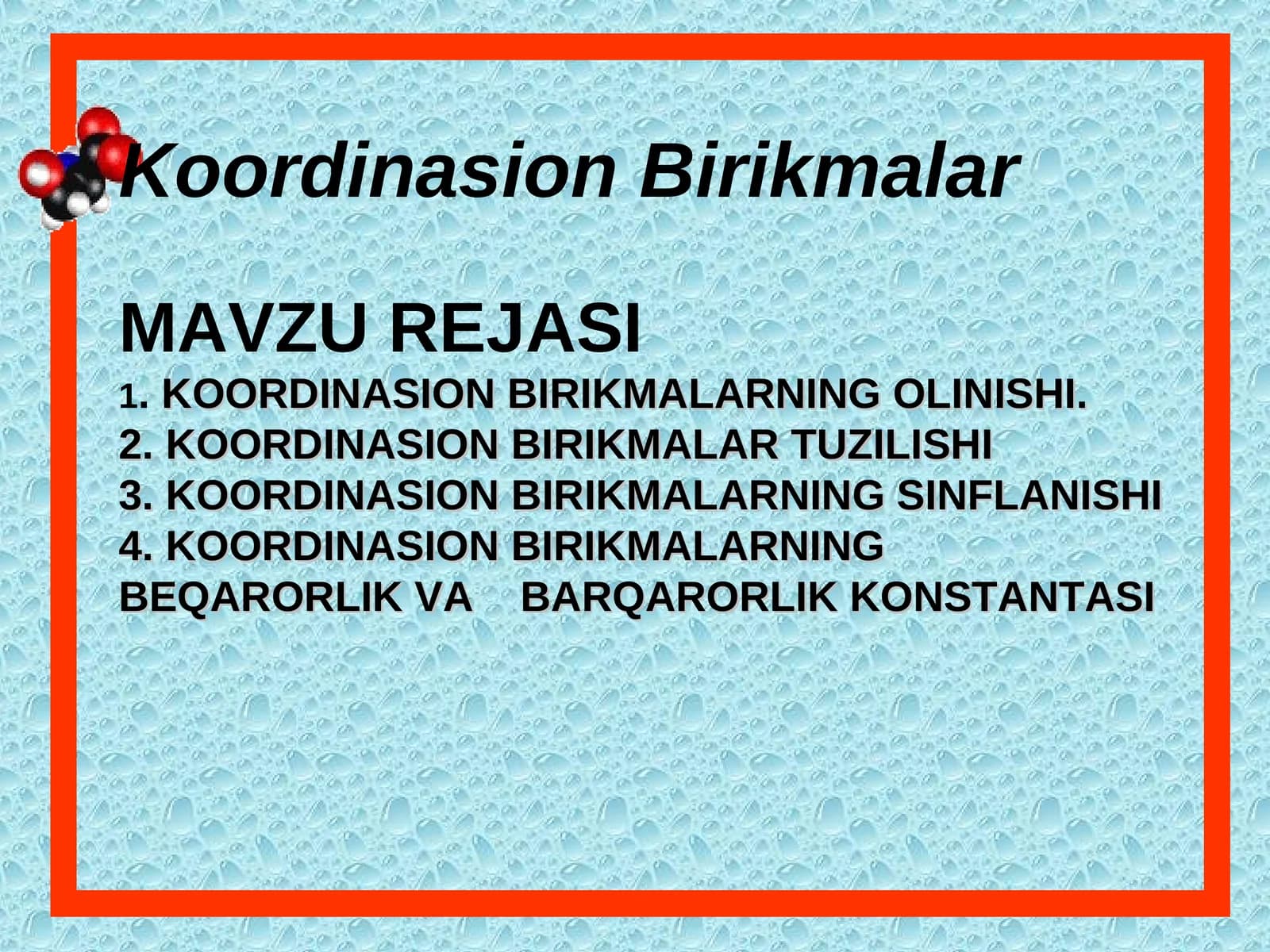 Koordinasion Birikmalar