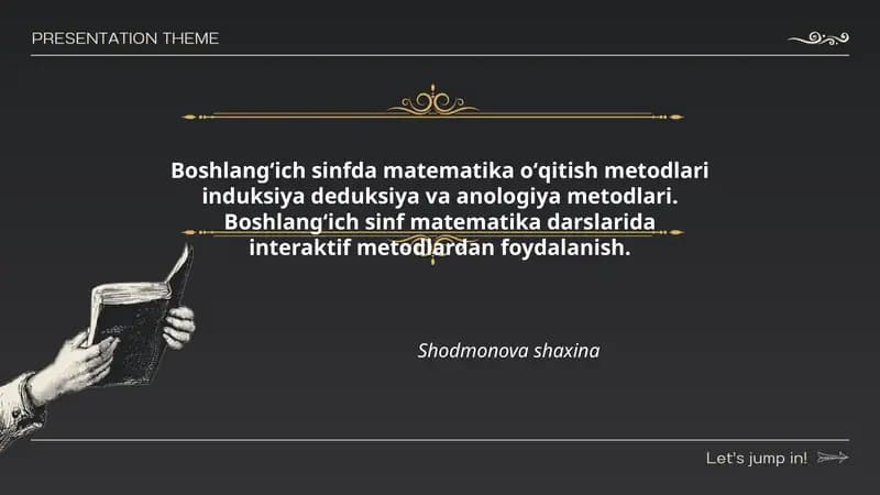 Boshlangʻich sinfda matematika oʻqitish metodlari