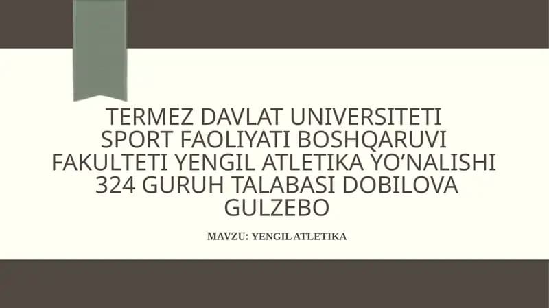YENGIL ATLETIKA