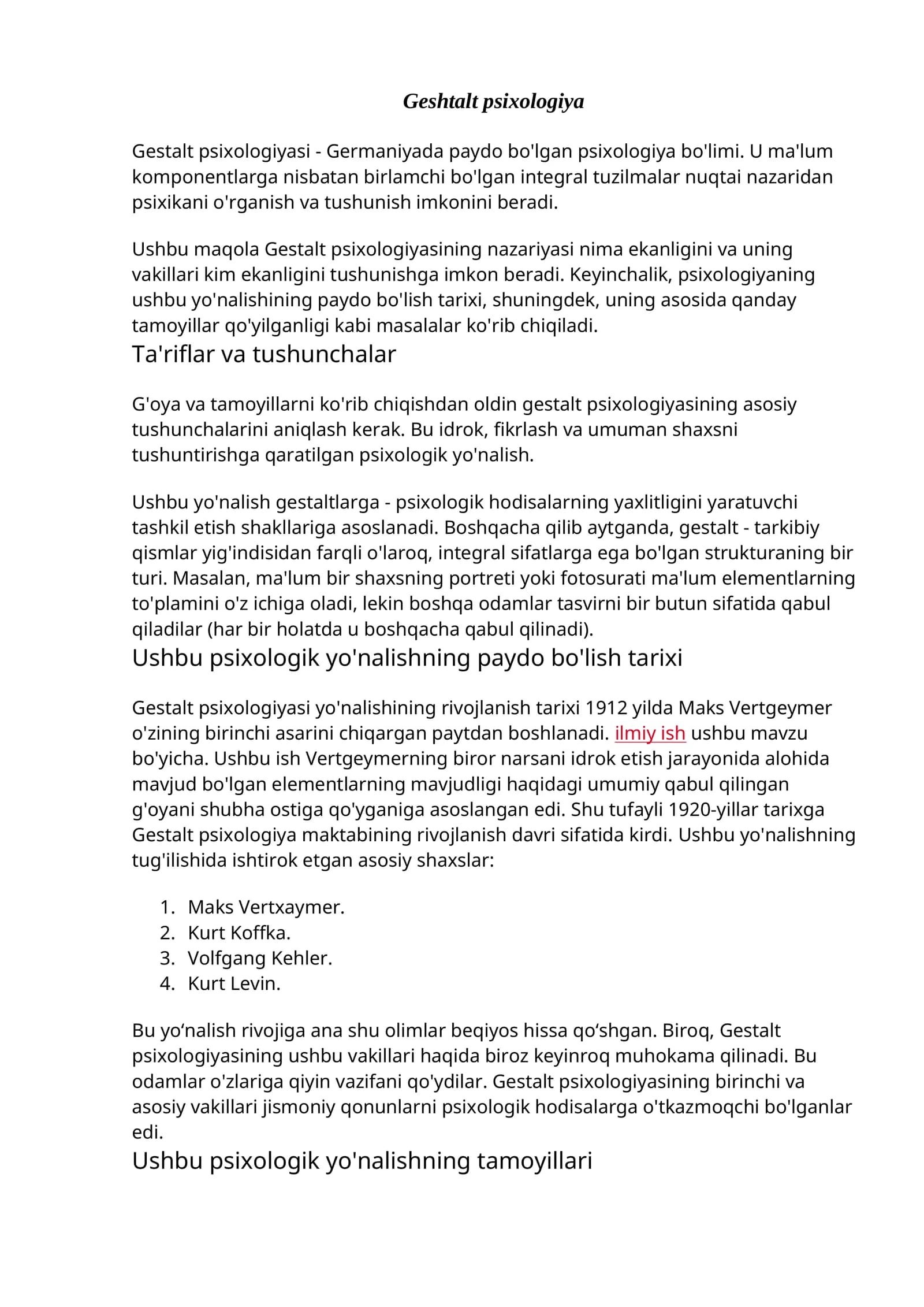 Gestalt psixologiyasi