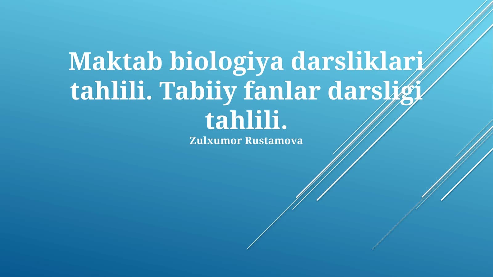 Maktab biologiya darsliklari tahlili