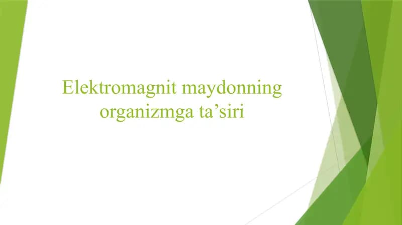 Elektromagnit maydonning organizmga ta'siri