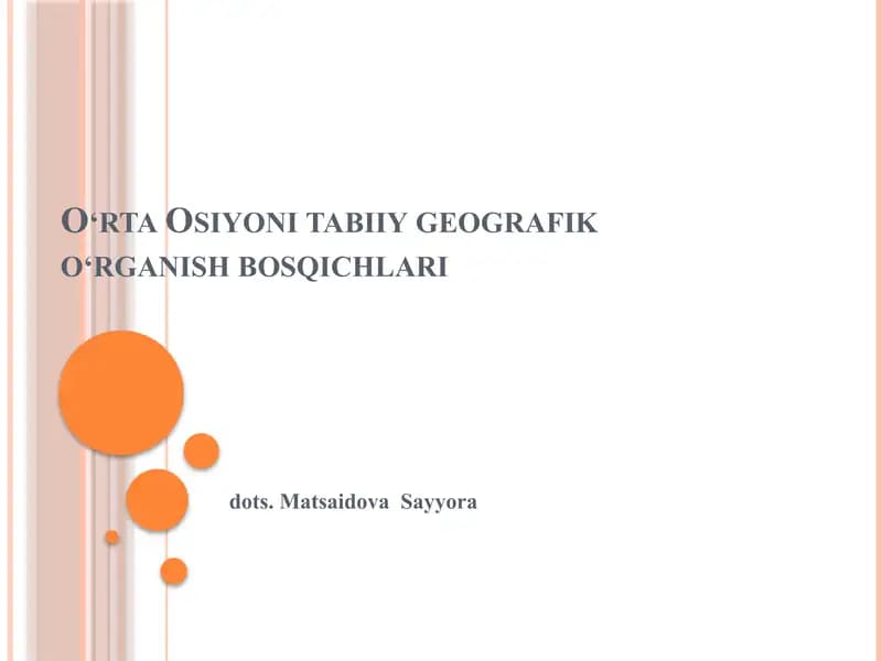 O‘rta Osiyoni tabiiy geografik o‘rganish bosqichlari