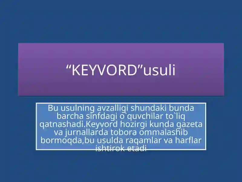 KEYVORD usuli