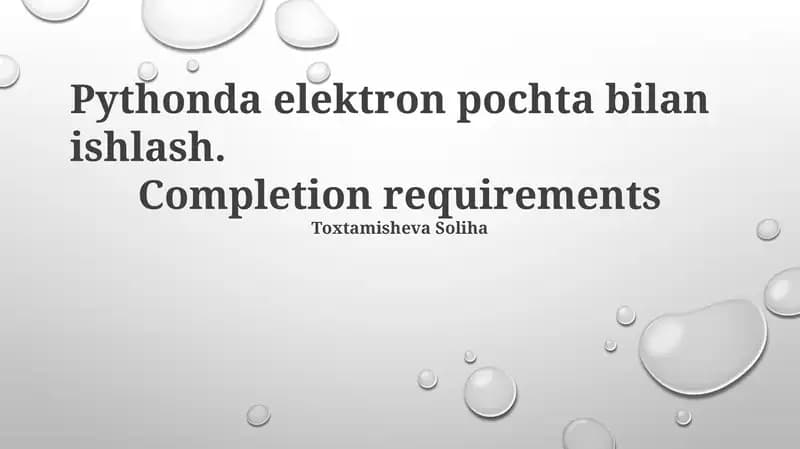 Elektron pochta bilan ishlash