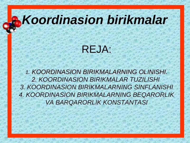 Koordinasion birikmalar