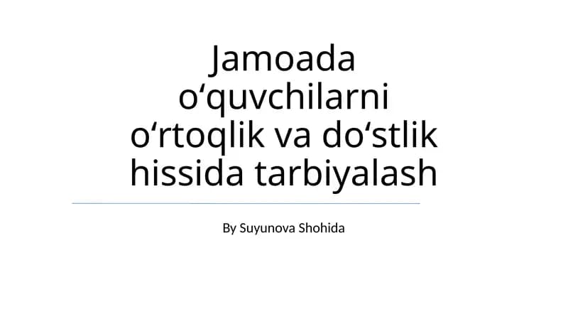 Birgalikda o'rganamiz