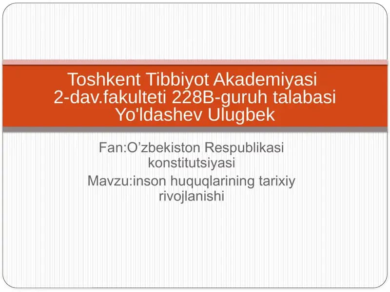 O'zbekiston Respublikasi Konstitutsiyasi