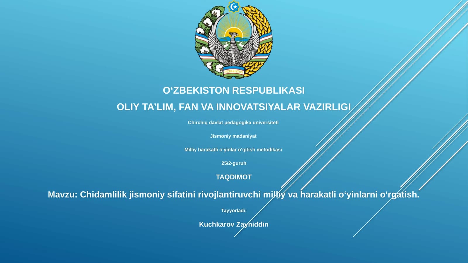 Agilityni rivojlantiruvchi milliy va harakatli o'yinlar