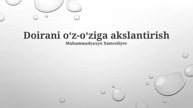 Doirani oʻz-oʻziga akslantirish