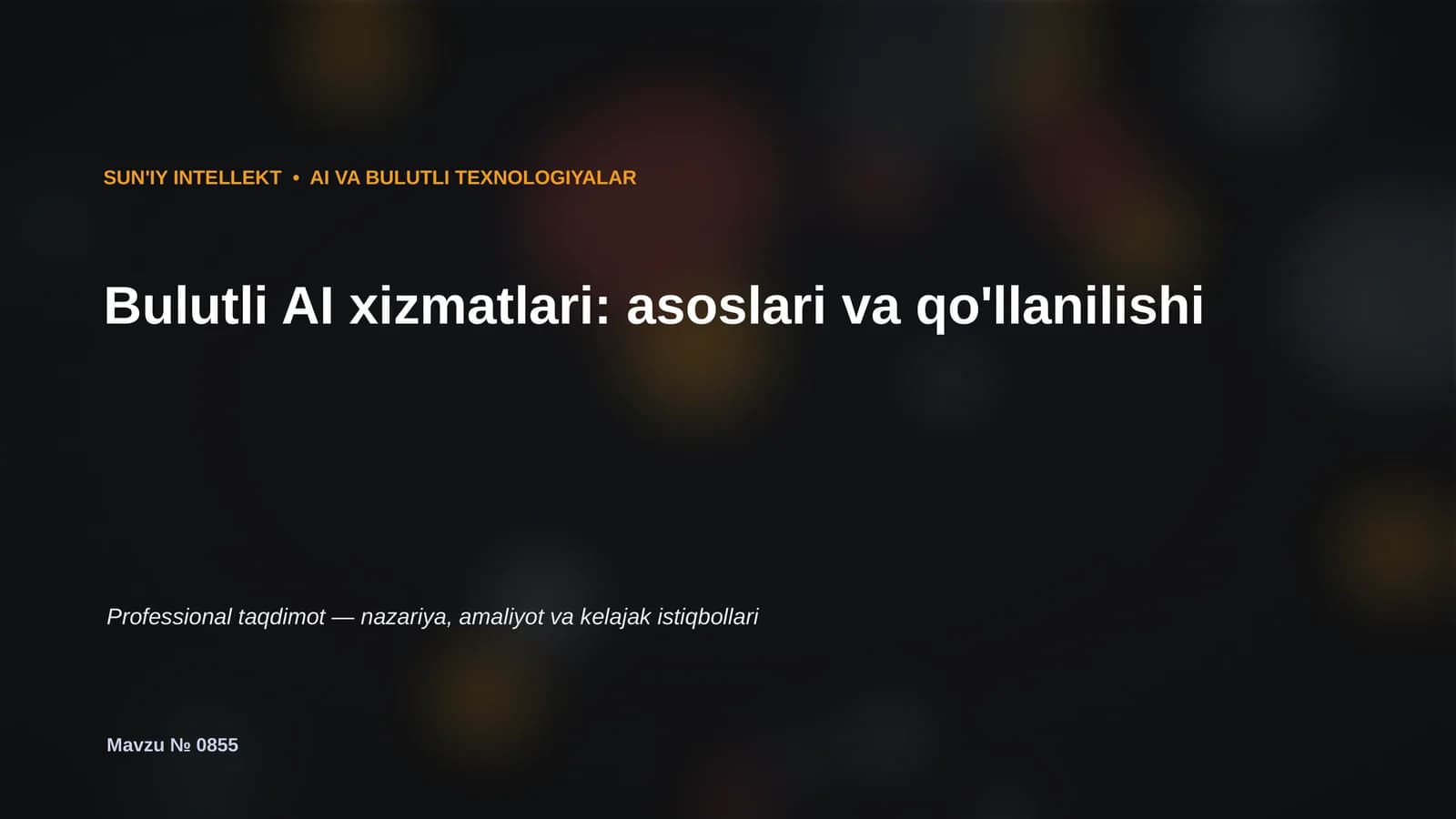 Bulutli AI xizmatlari: asoslari va qo'llanilishi