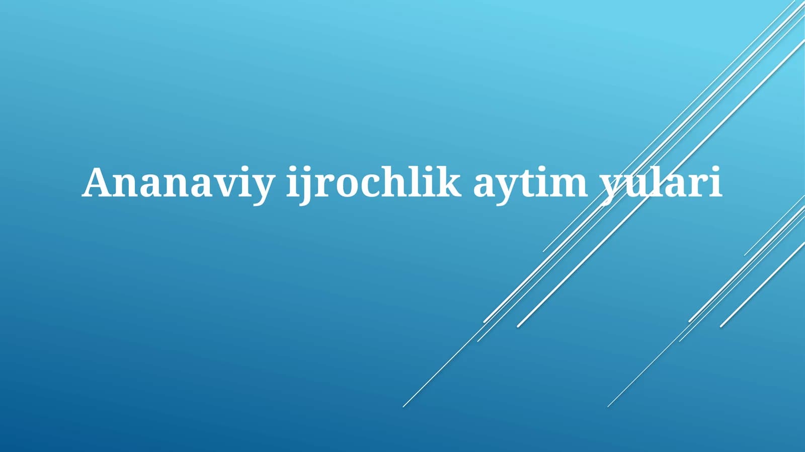 Teatr va drama an'analari