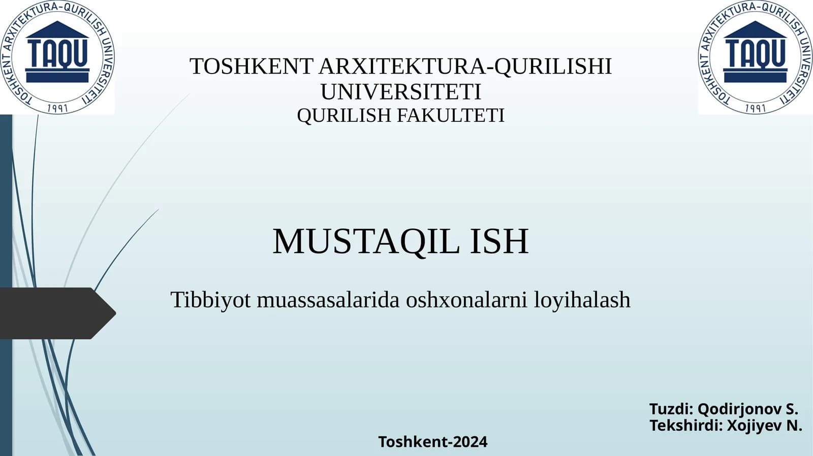 Tibbiyot muassasalarida oshxonalarni loyihalash