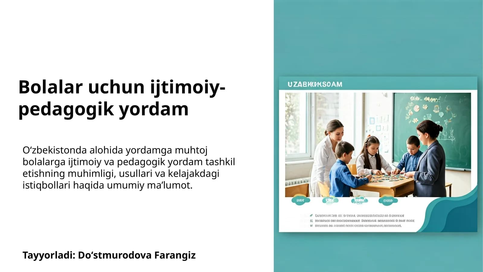Bolalar uchun ijtimoiy-pedagogik yordam