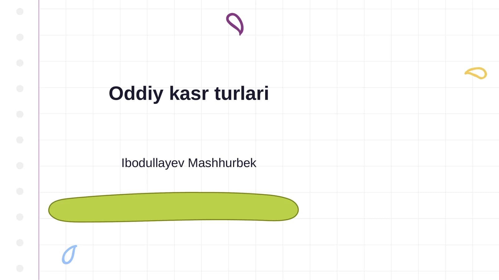 Oddiy kasr turlari