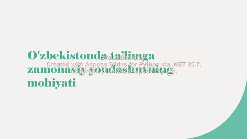 O‘zbekistonda ta’limga zamonaviy yondashuvning mohiyati