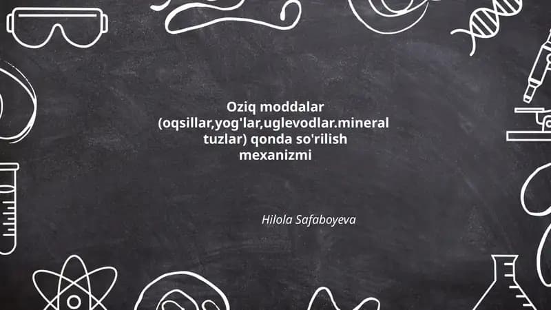 Oziq moddalar qonda so'rilish mekhanizmi