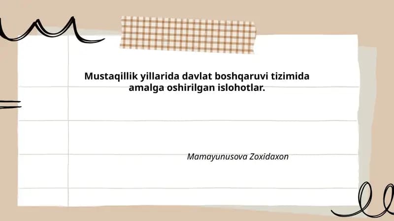 Konstitutsiyaviy islohotlar va davlat boshqaruvi institutlarining shakllanishi