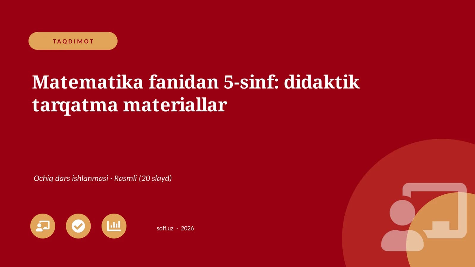 Matematika fanidan 5-sinf: didaktik tarqatma materiallar