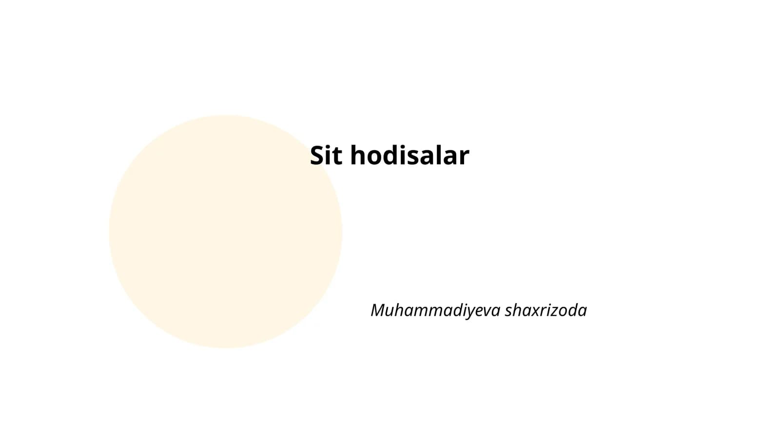 Sit hodisalar Muhammadiyeva shaxrizoda