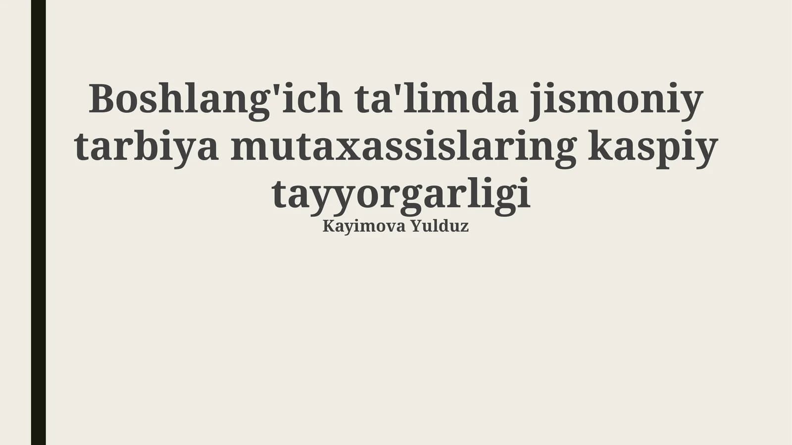Boshlang'ich ta'limda jismoniy tarbiya mutaxassislaring kaspiy tayyorgarligi