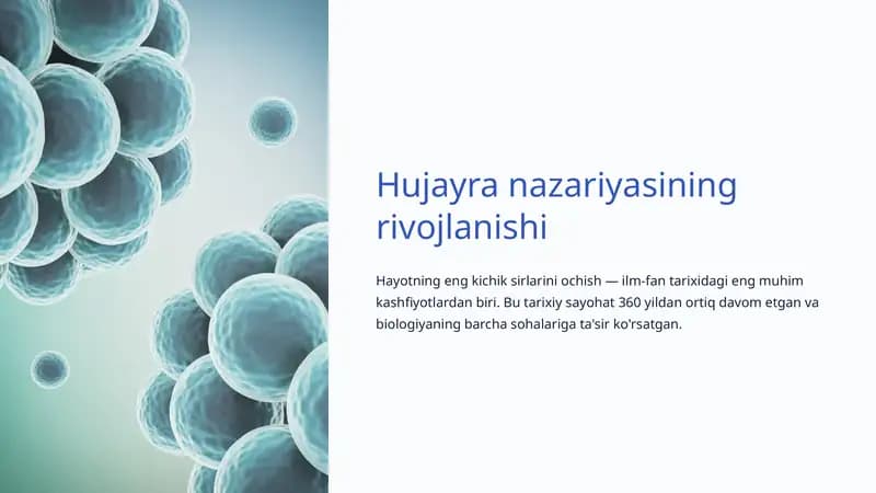 Hujayra nazariyasining rivojlanishi