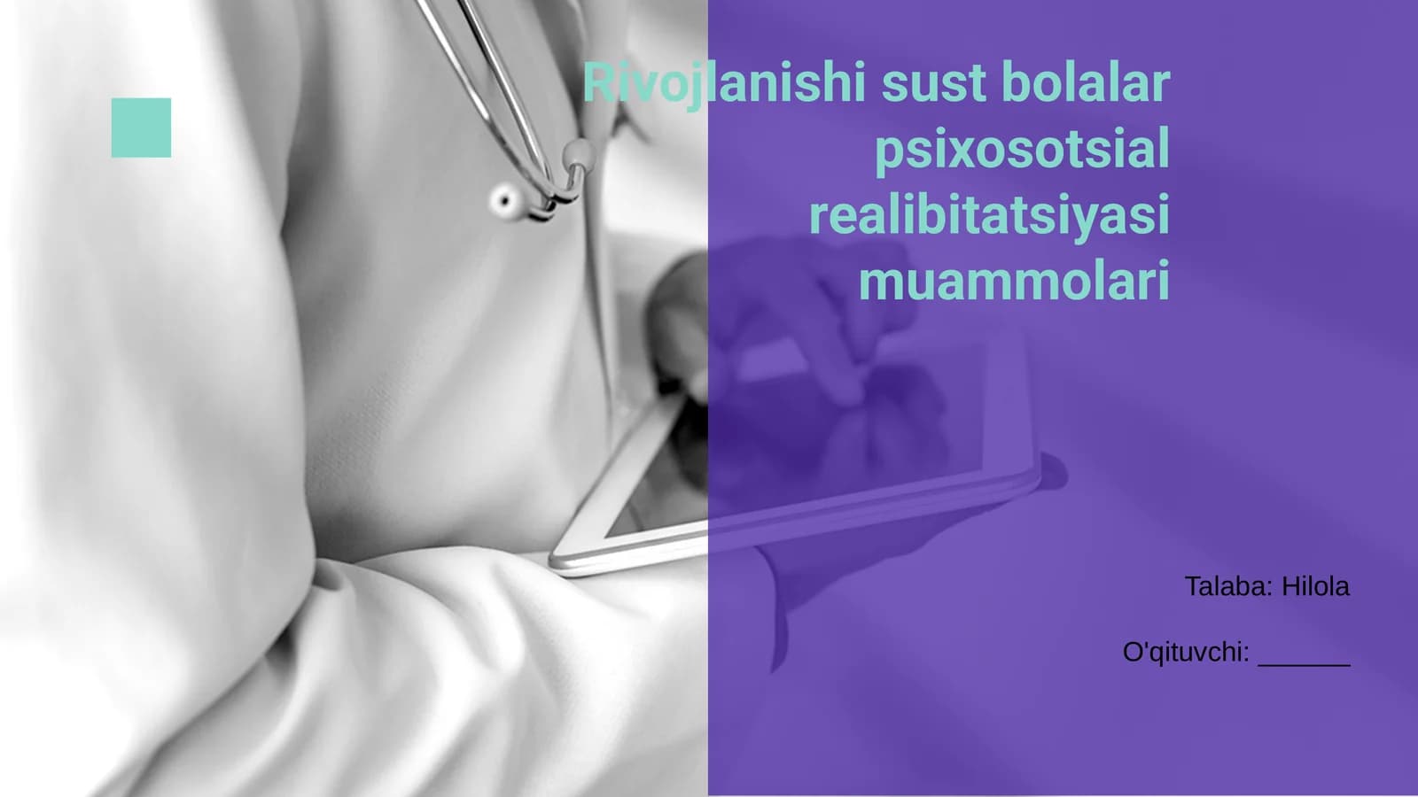 Rivojlanishi sust bolalar psixosotsial realibitatsiyasi muammolari