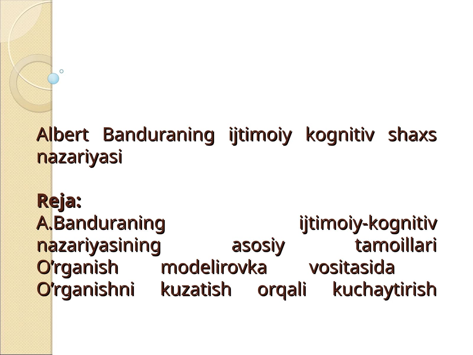 Albert Banduraning ijtimoiy kognitiv shaxs nazariyasi