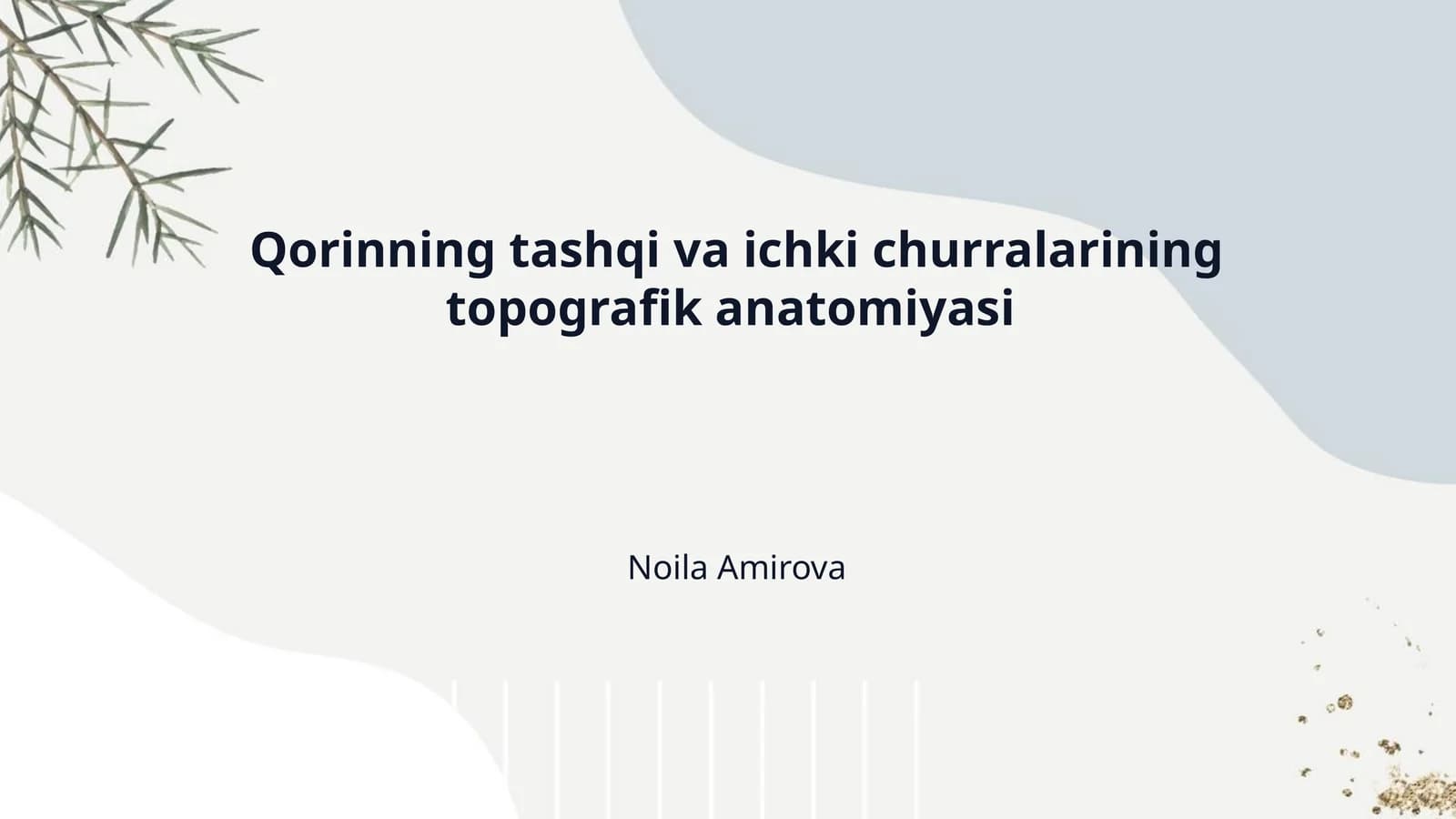 Qorinning tashqi va ichki churralarining topografik anatomiyasi