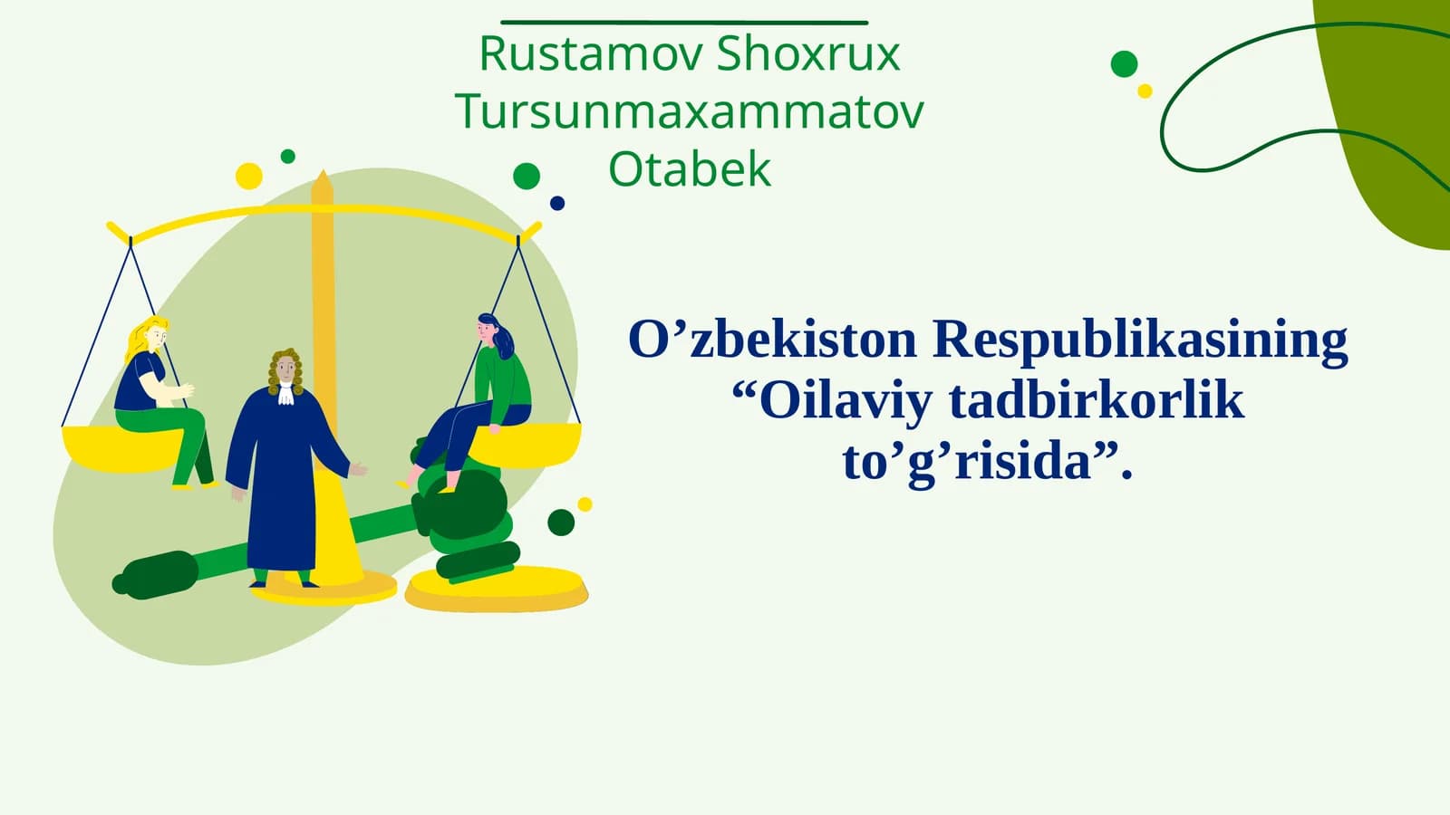 “Oilaviytadbirkorlik to’g’risida” darslik