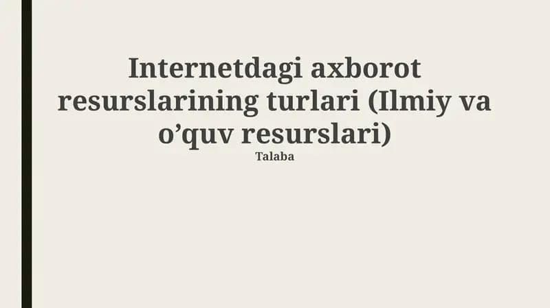 Ta'lim Resurslari turlari