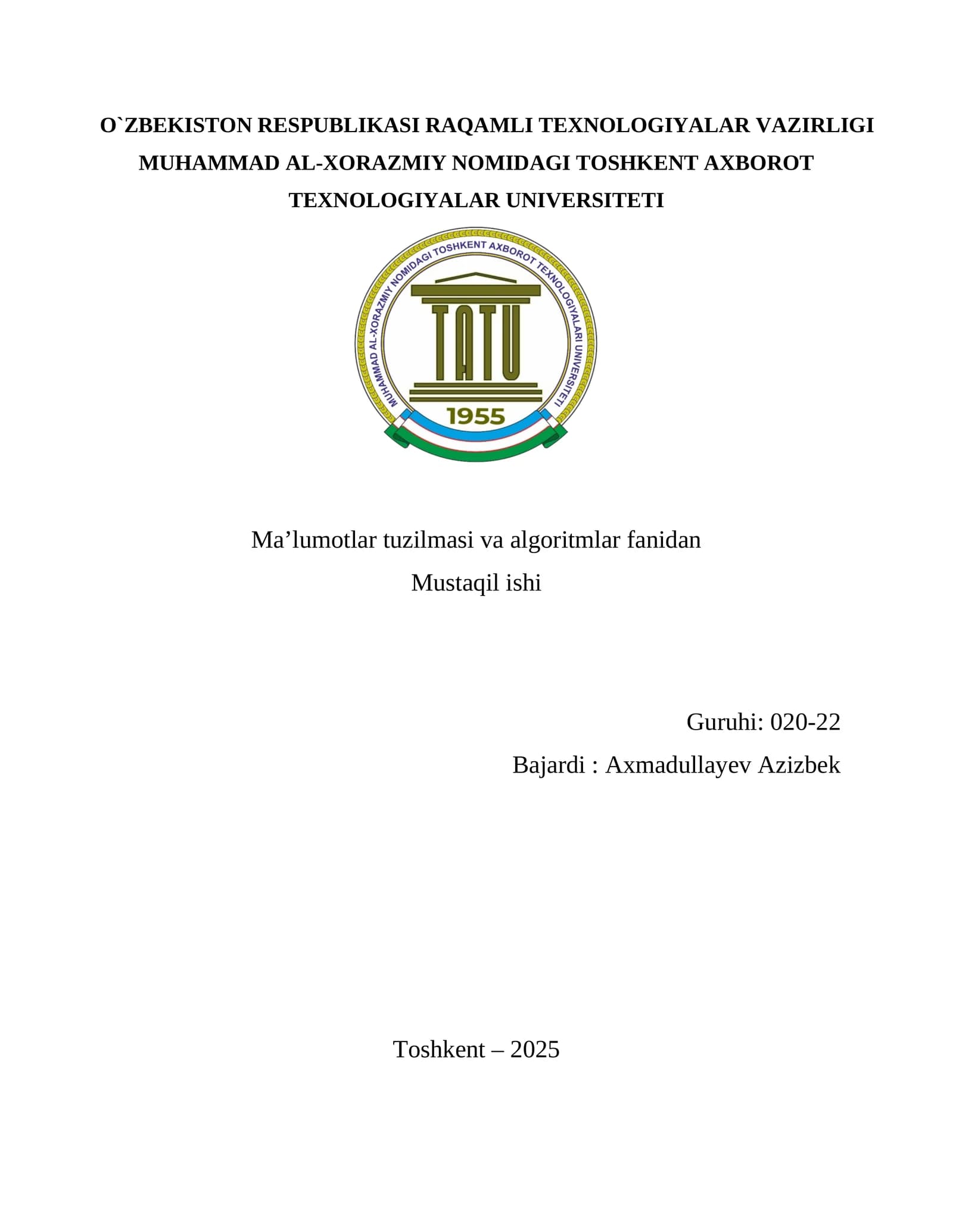 Chiziqli qidiruv algoritmi va uning MT ga qo’llanishi