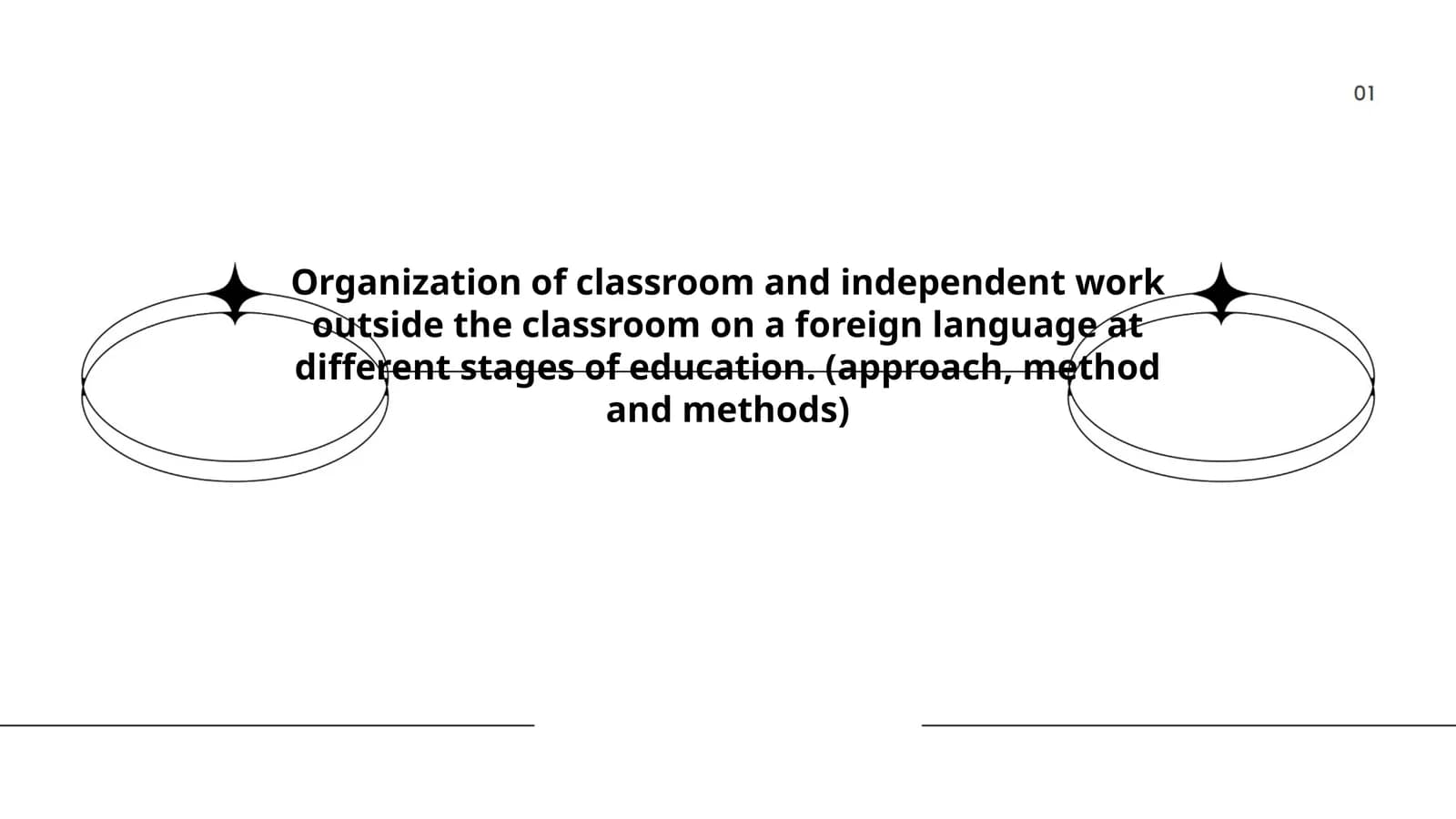 Organization of classroom and independent work outside the classroom on a foreign language at different stages of education. (approach, method and methods)