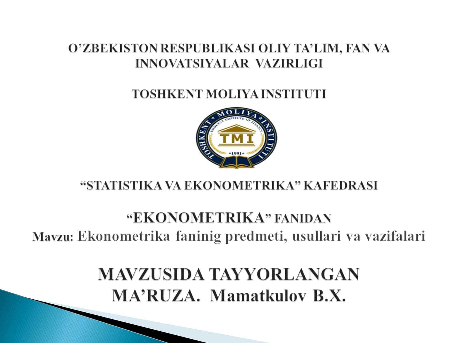 Ekonometrikaga kirish